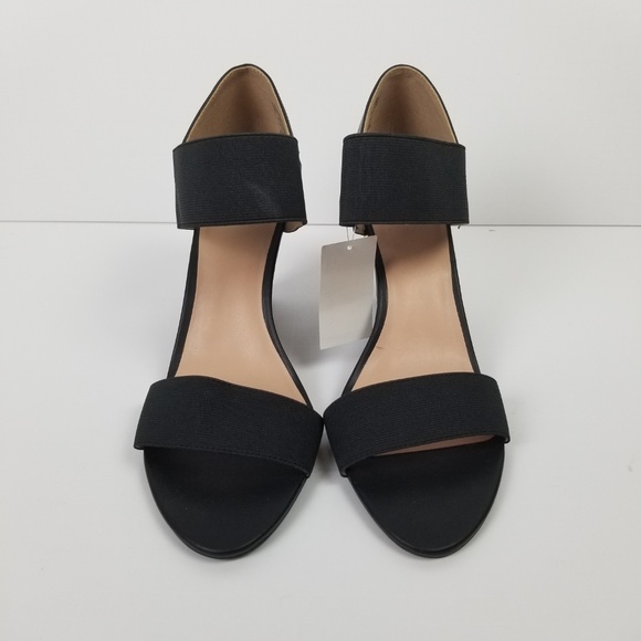 ATTENTION NWT Raven Black Open Toe Wedge Heel 10 - Picture 2 of 7